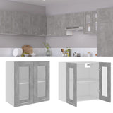 Hanging Glass Cabinet Lyon Concrete Grey  60x31x60 cm Engineered Wood