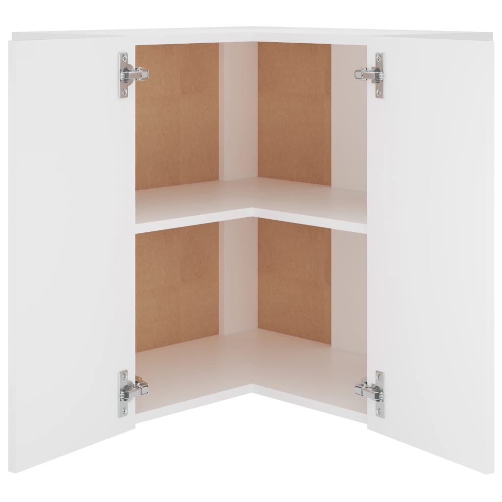 Hanging Corner Cabinet Lyon White 57x57x60 cm Engineered Wood