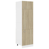 Refrigerator Cabinet Sonoma Oak 60x57x207 cm Engineered Wood