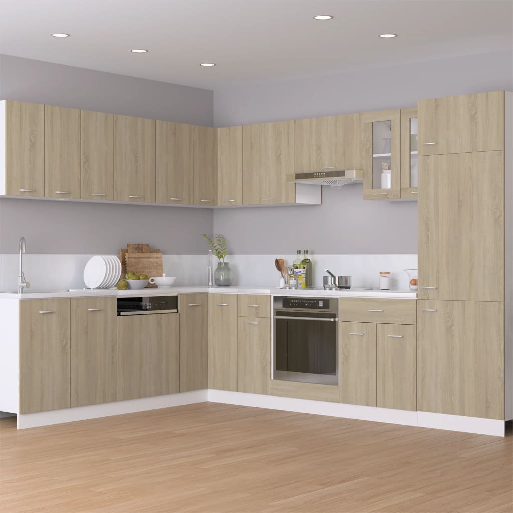 Refrigerator Cabinet Sonoma Oak 60x57x207 cm Engineered Wood