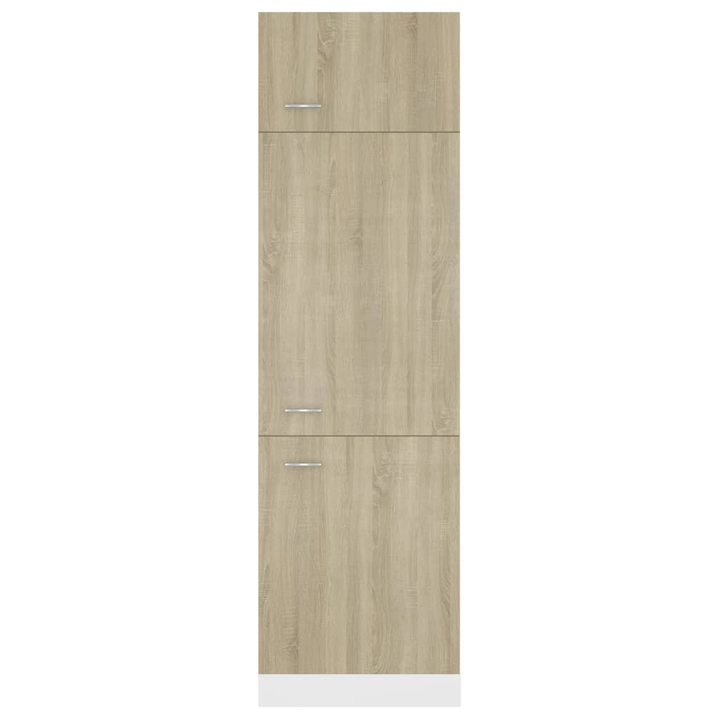 Refrigerator Cabinet Sonoma Oak 60x57x207 cm Engineered Wood