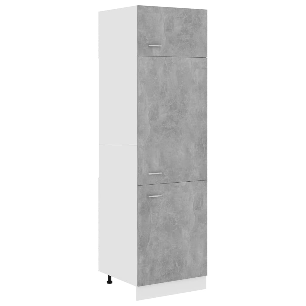 Refrigerator Cabinet Concrete Grey 60x57x207 cm Engineered Wood