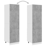 Refrigerator Cabinet Concrete Grey 60x57x207 cm Engineered Wood