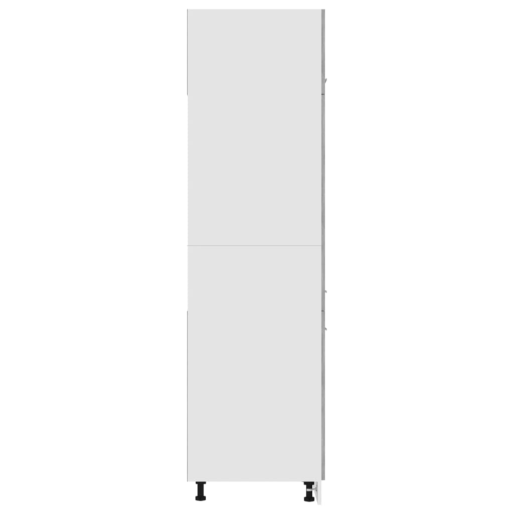 Refrigerator Cabinet Concrete Grey 60x57x207 cm Engineered Wood