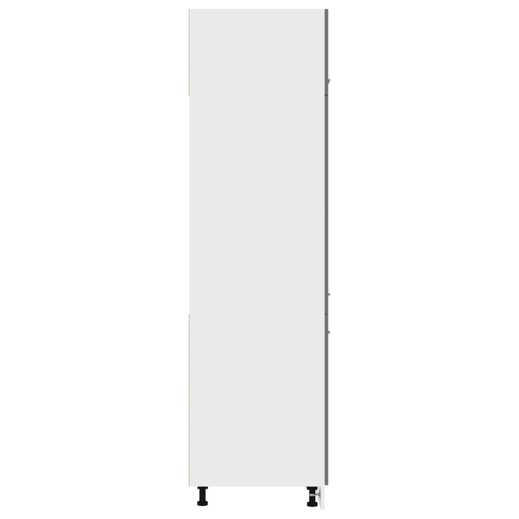 Refrigerator Cabinet Lyon High Gloss Grey 60x57x207 cm Engineered Wood