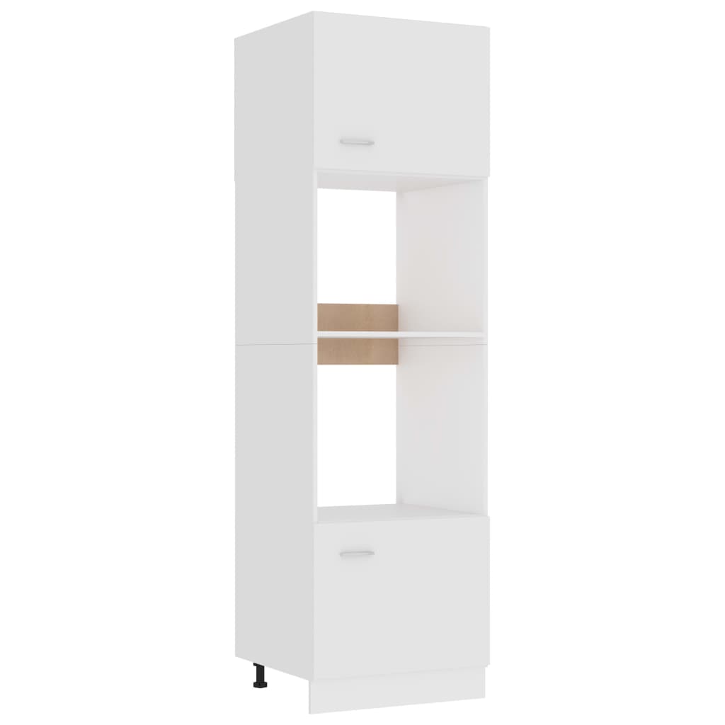 Microwave Cabinet Lyon White 60x57x207 cm Engineered Wood