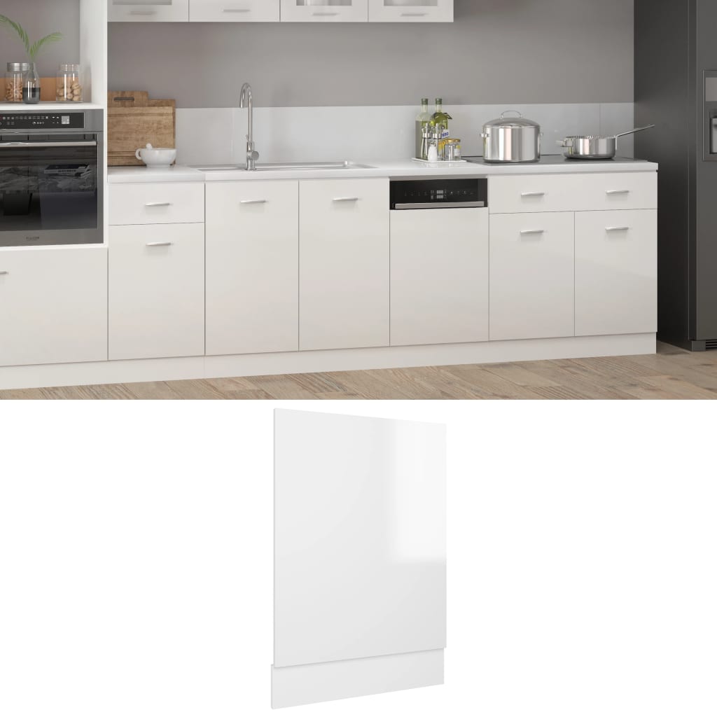 Dishwasher Panel Lyon High Gloss White 45x3x67 cm Engineered Wood