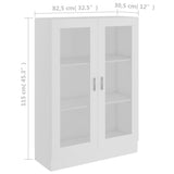 Vitrine Cabinet White 82.5x30.5x115 cm Engineered Wood