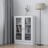 Vitrine Cabinet White 82.5x30.5x115 cm Engineered Wood