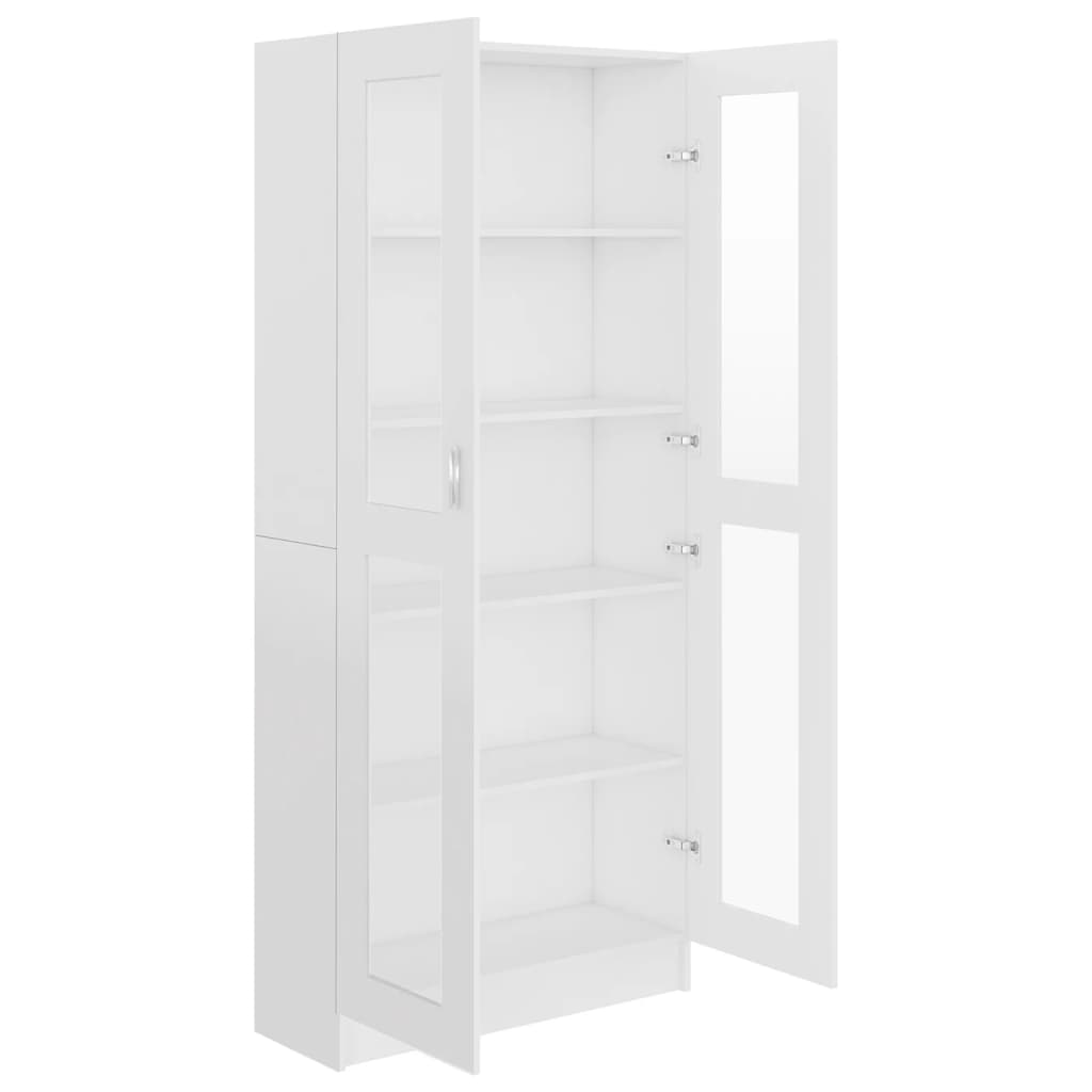 Vitrine Cabinet White 82.5x30.5x185.5 cm Engineered Wood