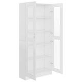 Vitrine Cabinet White 82.5x30.5x185.5 cm Engineered Wood