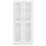 Vitrine Cabinet White 82.5x30.5x185.5 cm Engineered Wood