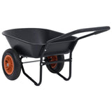 Wheelbarrow Black and Orange 78 L 100 kg