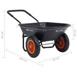 Wheelbarrow Black and Orange 78 L 100 kg