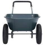 Wheelbarrow Green and Grey 140x63x65 cm 78 L 100 kg