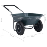 Wheelbarrow Green and Grey 140x63x65 cm 78 L 100 kg