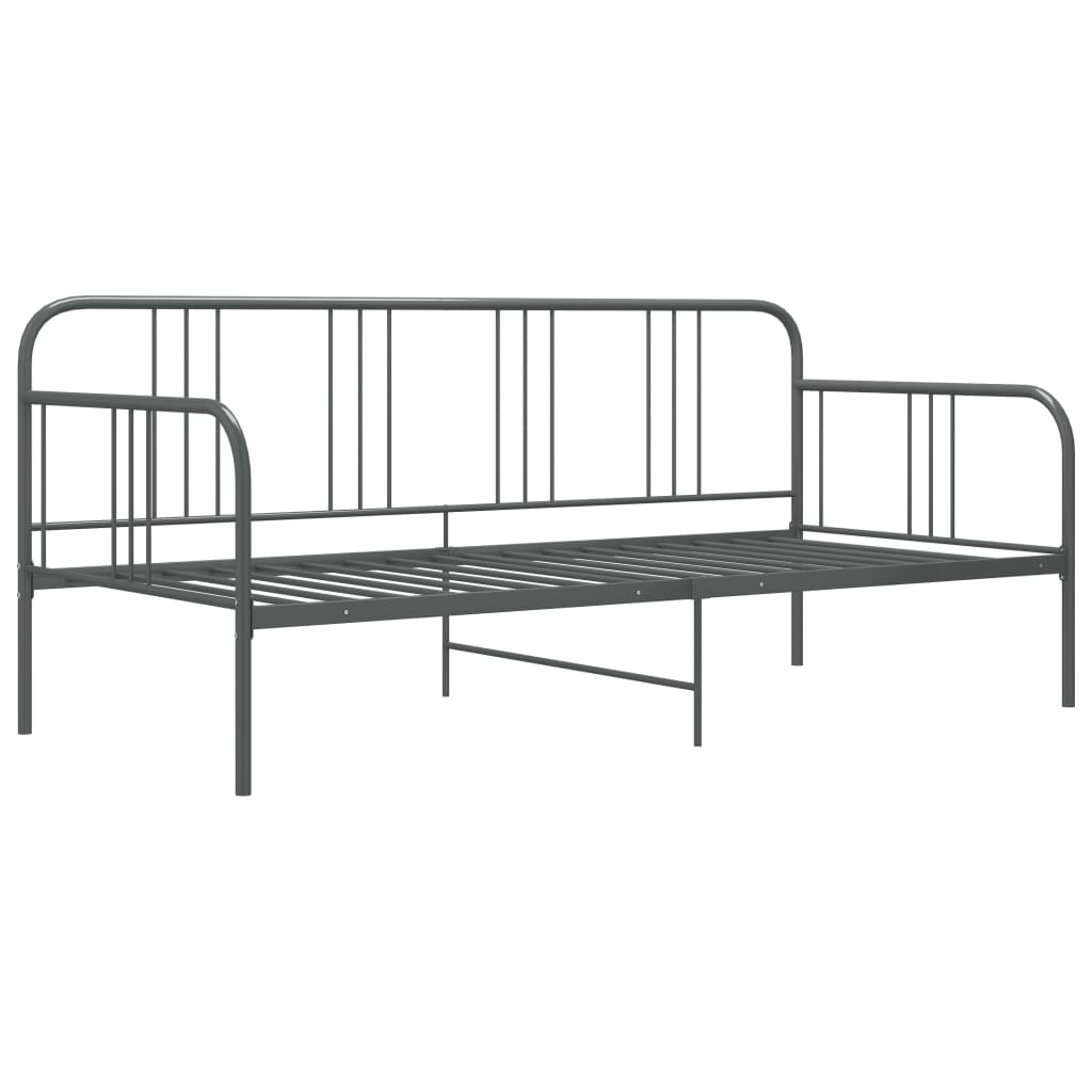 Sofa Bed Frame without Mattress Grey Metal 90x200 cm