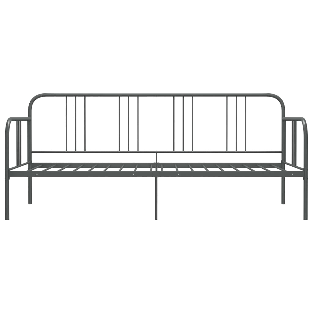 Sofa Bed Frame without Mattress Grey Metal 90x200 cm