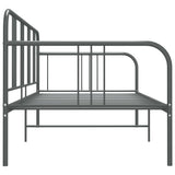 Sofa Bed Frame without Mattress Grey Metal 90x200 cm