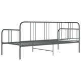 Sofa Bed Frame without Mattress Grey Metal 90x200 cm