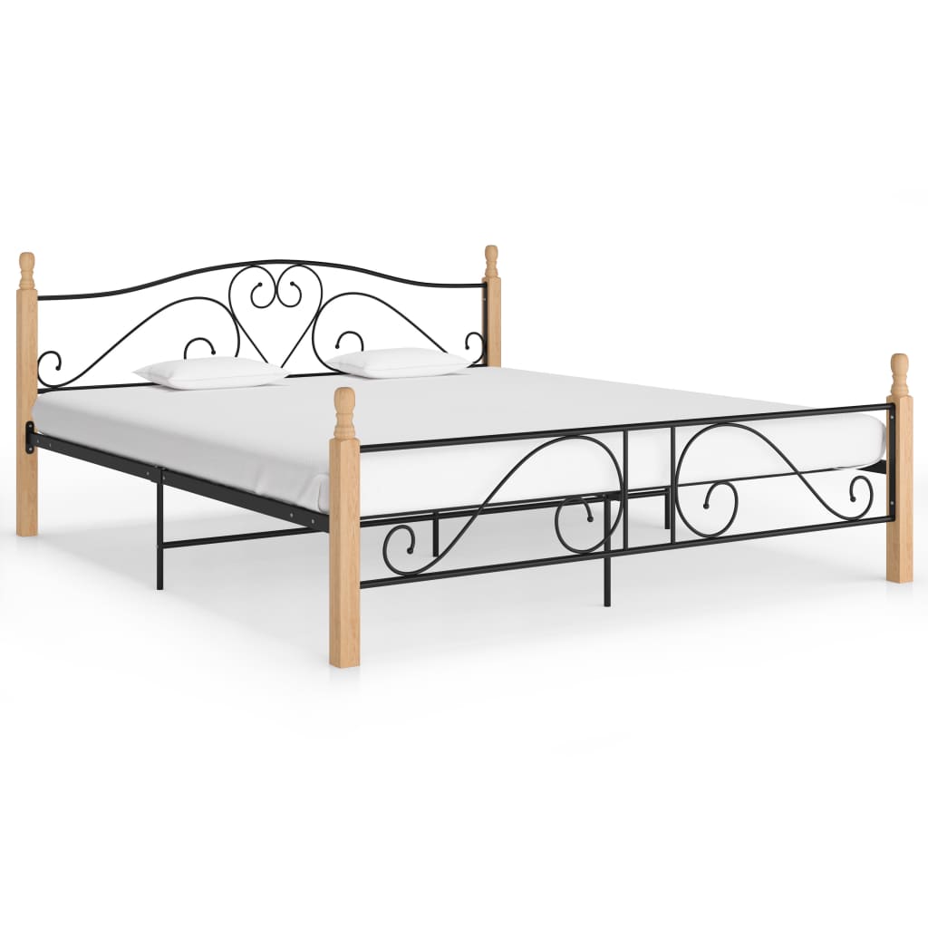 Bed Frame without Mattress Black Metal 200x200 cm