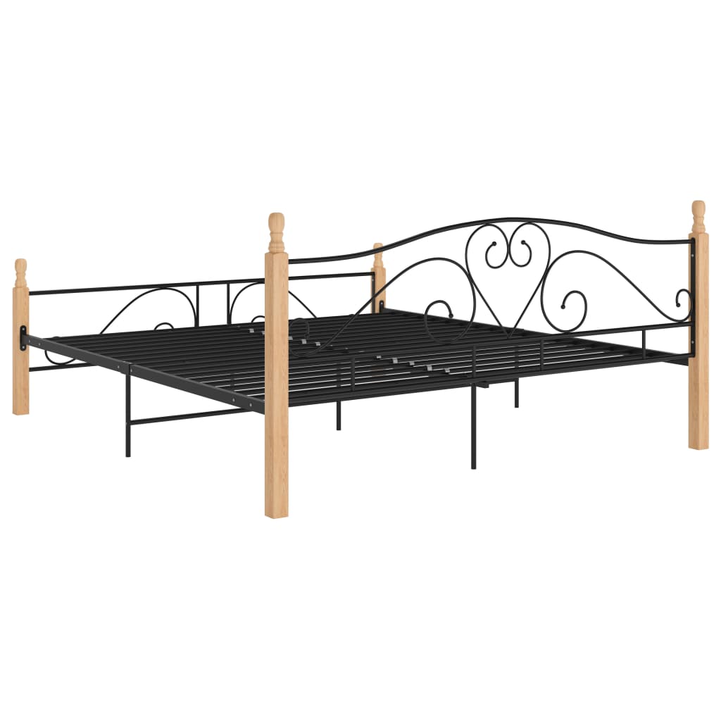 Bed Frame without Mattress Black Metal 200x200 cm