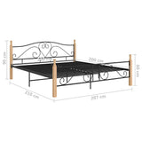 Bed Frame without Mattress Black Metal 200x200 cm