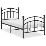 Bed Frame without Mattress Black Metal 100x200 cm