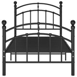 Bed Frame without Mattress Black Metal 100x200 cm