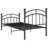 Bed Frame without Mattress Black Metal 100x200 cm