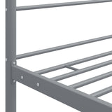 Canopy Bed Frame without Mattress Grey Metal 140x200 cm