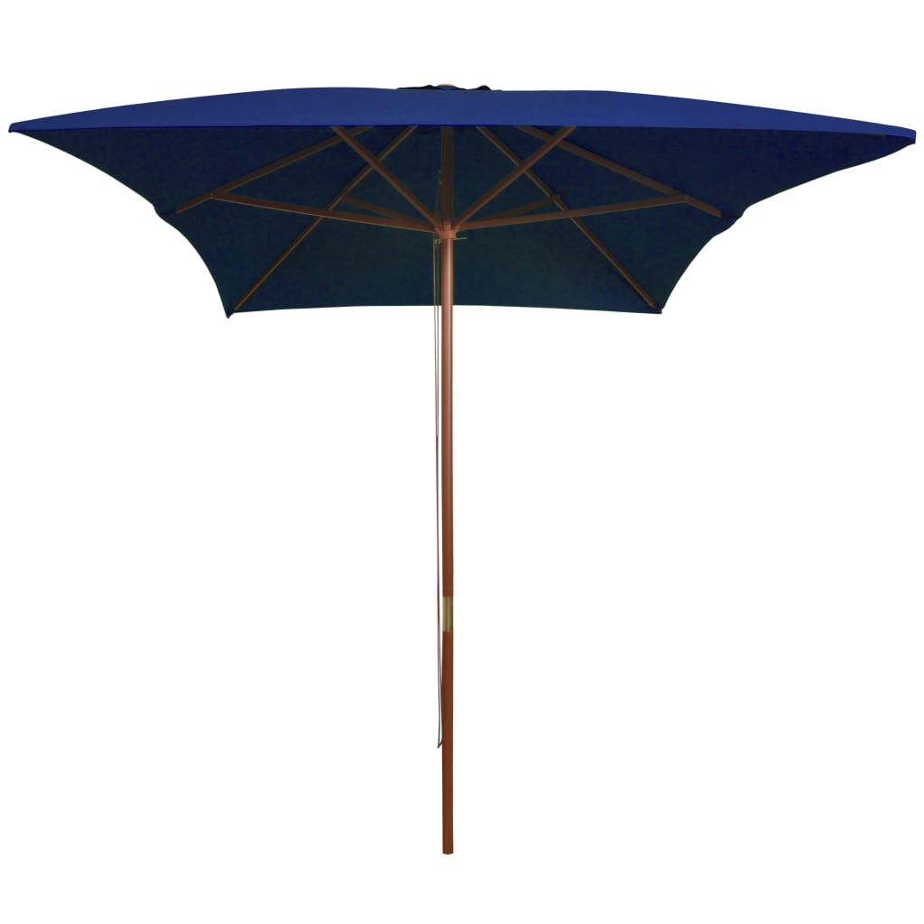 Garden Parasol with Wooden Pole Blue 200x300 cm