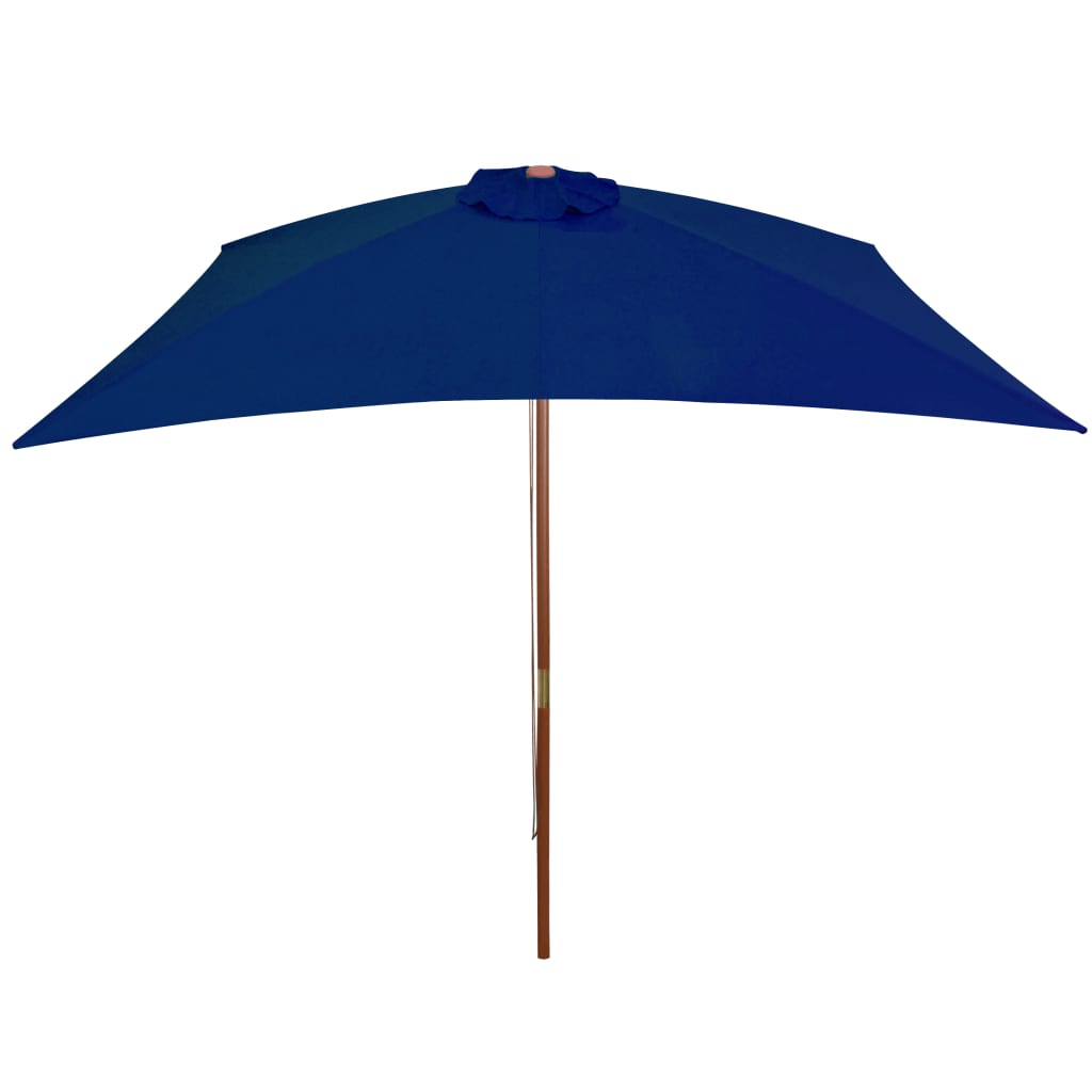 Garden Parasol with Wooden Pole Blue 200x300 cm