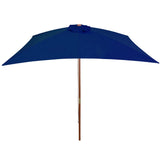 Garden Parasol with Wooden Pole Blue 200x300 cm