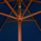 Garden Parasol with Wooden Pole Blue 200x300 cm