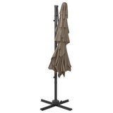 4-Tier Garden Parasol with Aluminium Pole Taupe 250x250 cm