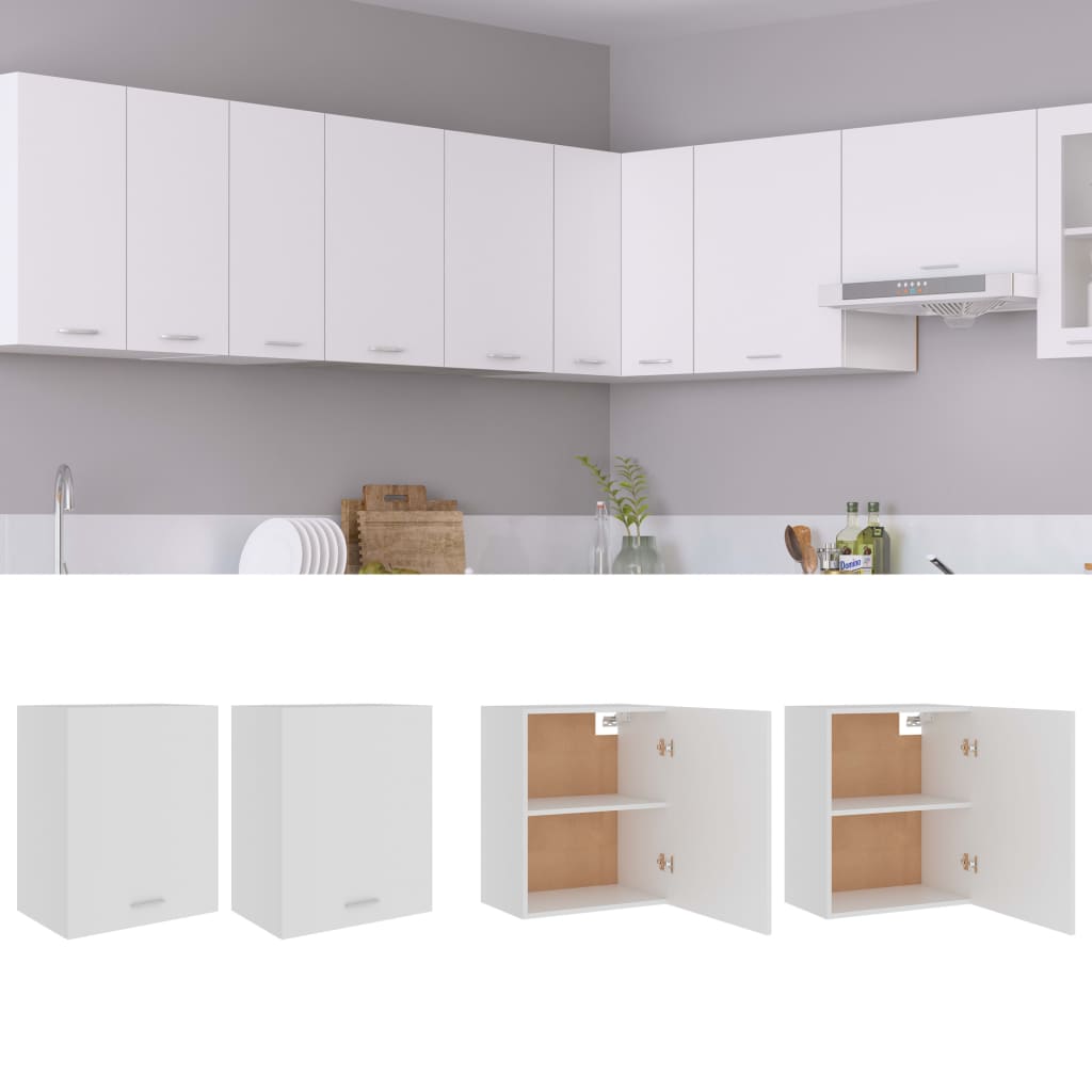 Hanging Cabinet Lyons 2 pcs White 50x31x60 cm Engineered Wood