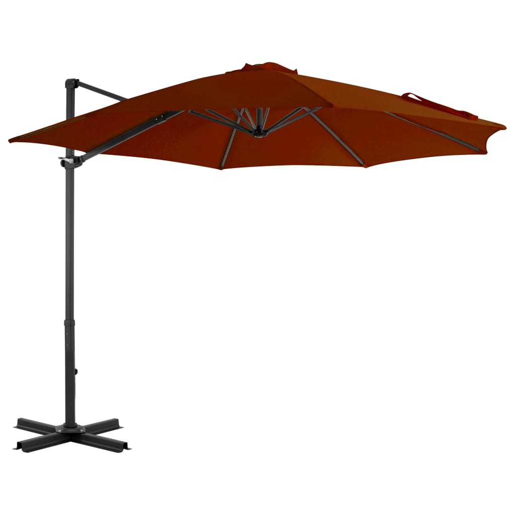 Cantilever Garden Parasol with Aluminium Pole Terracotta 300 cm