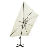 Cantilever Garden Parasol with Double Top 300x300 cm Sand