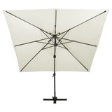 Cantilever Garden Parasol with Double Top 300x300 cm Sand