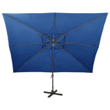 Cantilever Garden Parasol with Double Top Azure Blue 400x300 cm