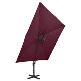 Cantilever Garden Parasol with Double Top 300x300 cm Bordeaux Red