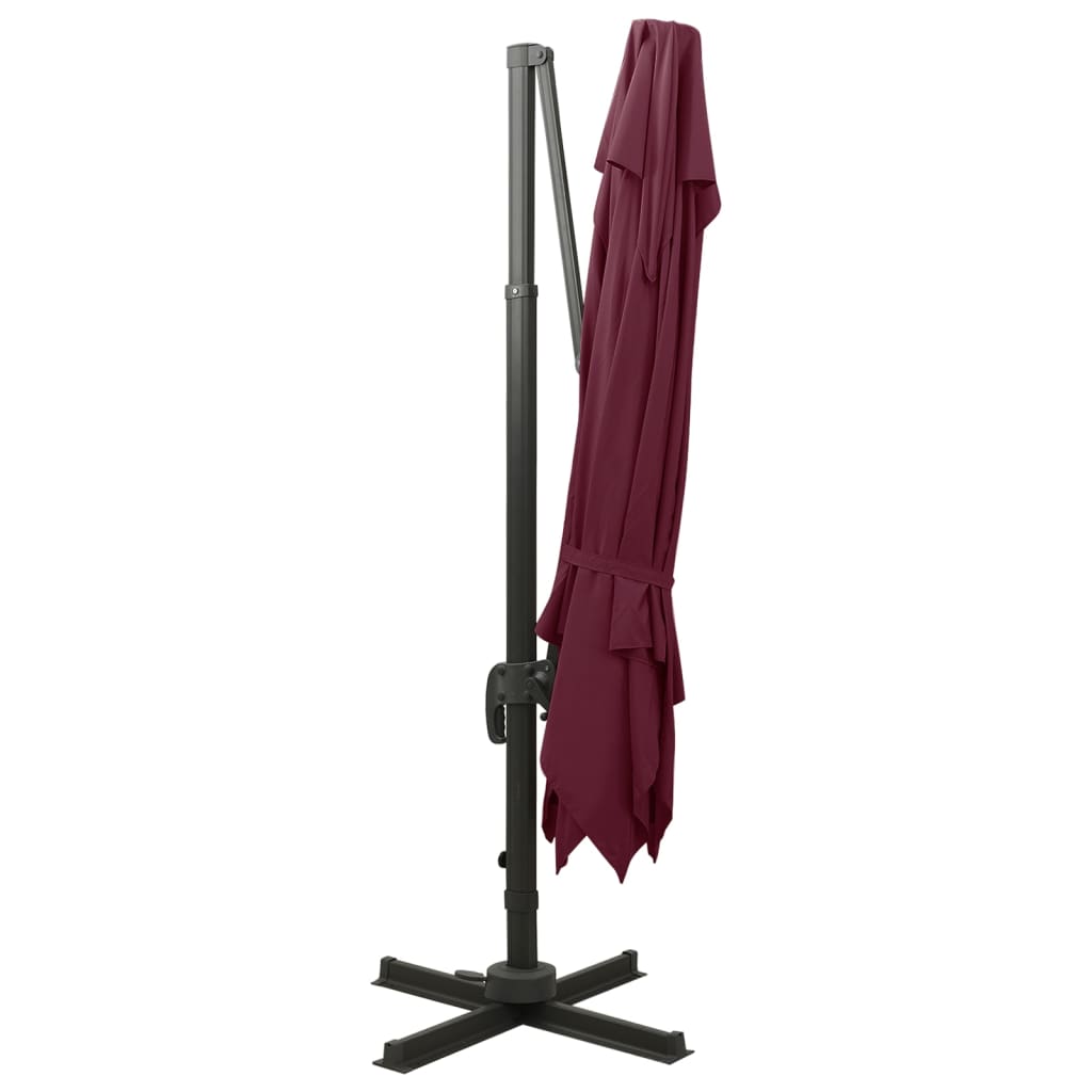 Cantilever Garden Parasol with Double Top 300x300 cm Bordeaux Red