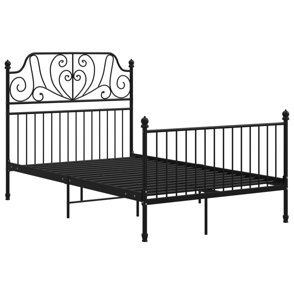 Bed Frame without Mattress Black Metal 120x200 cm