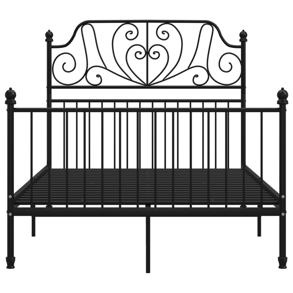 Bed Frame without Mattress Black Metal 120x200 cm