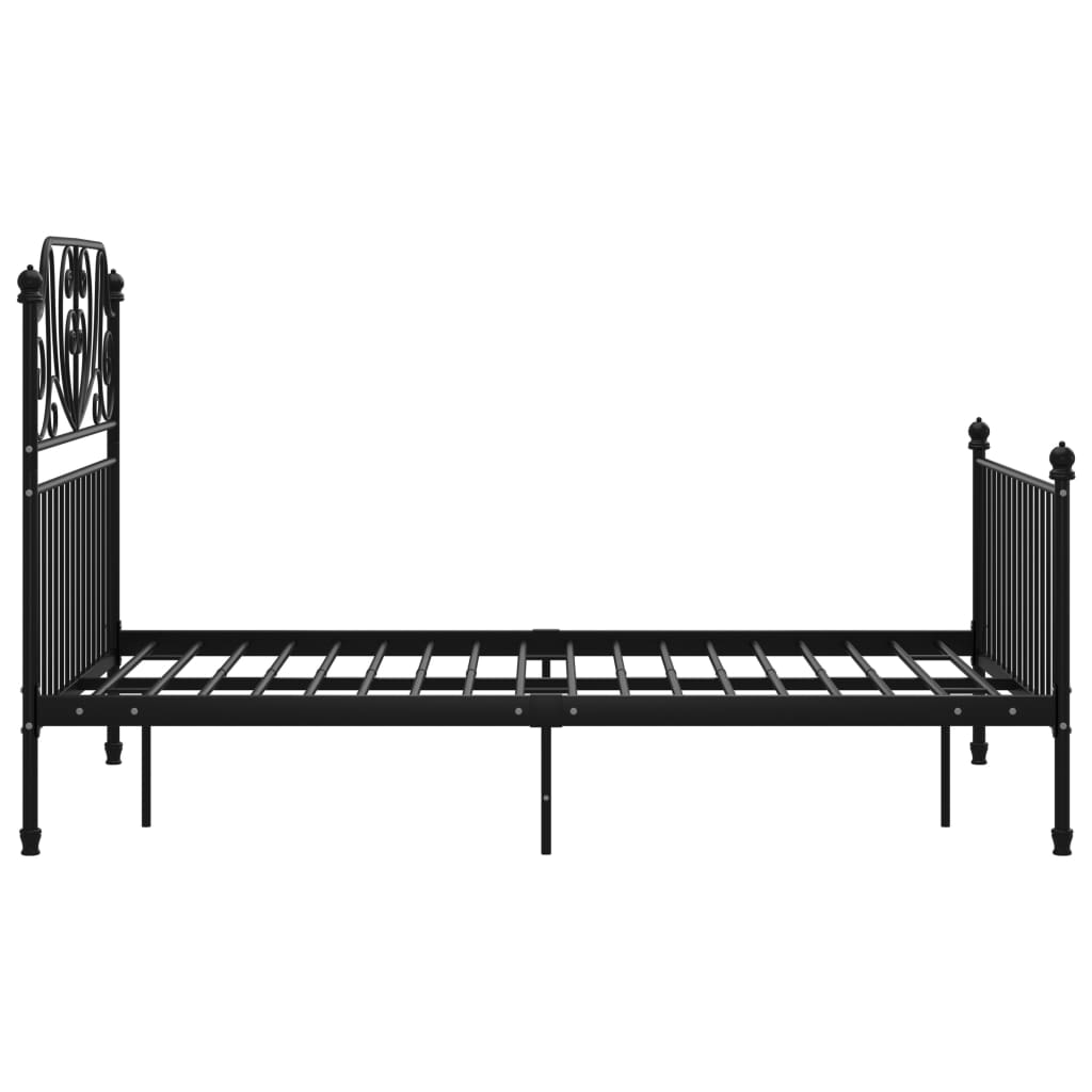 Bed Frame without Mattress Black Metal 120x200 cm