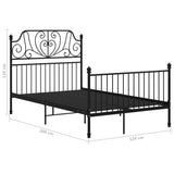 Bed Frame without Mattress Black Metal 120x200 cm