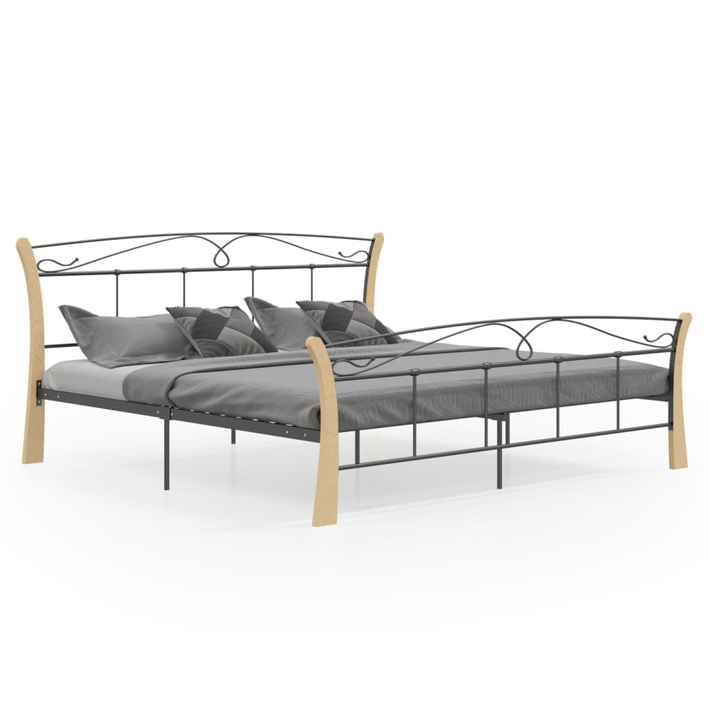 Bed Frame without Mattress Black Metal 200x200 cm