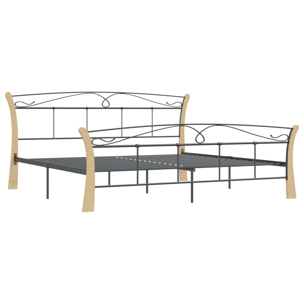 Bed Frame without Mattress Black Metal 200x200 cm