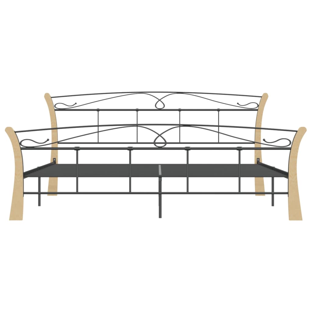 Bed Frame without Mattress Black Metal 200x200 cm